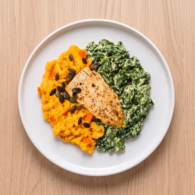 Chicken mit Pumpkin-Mash